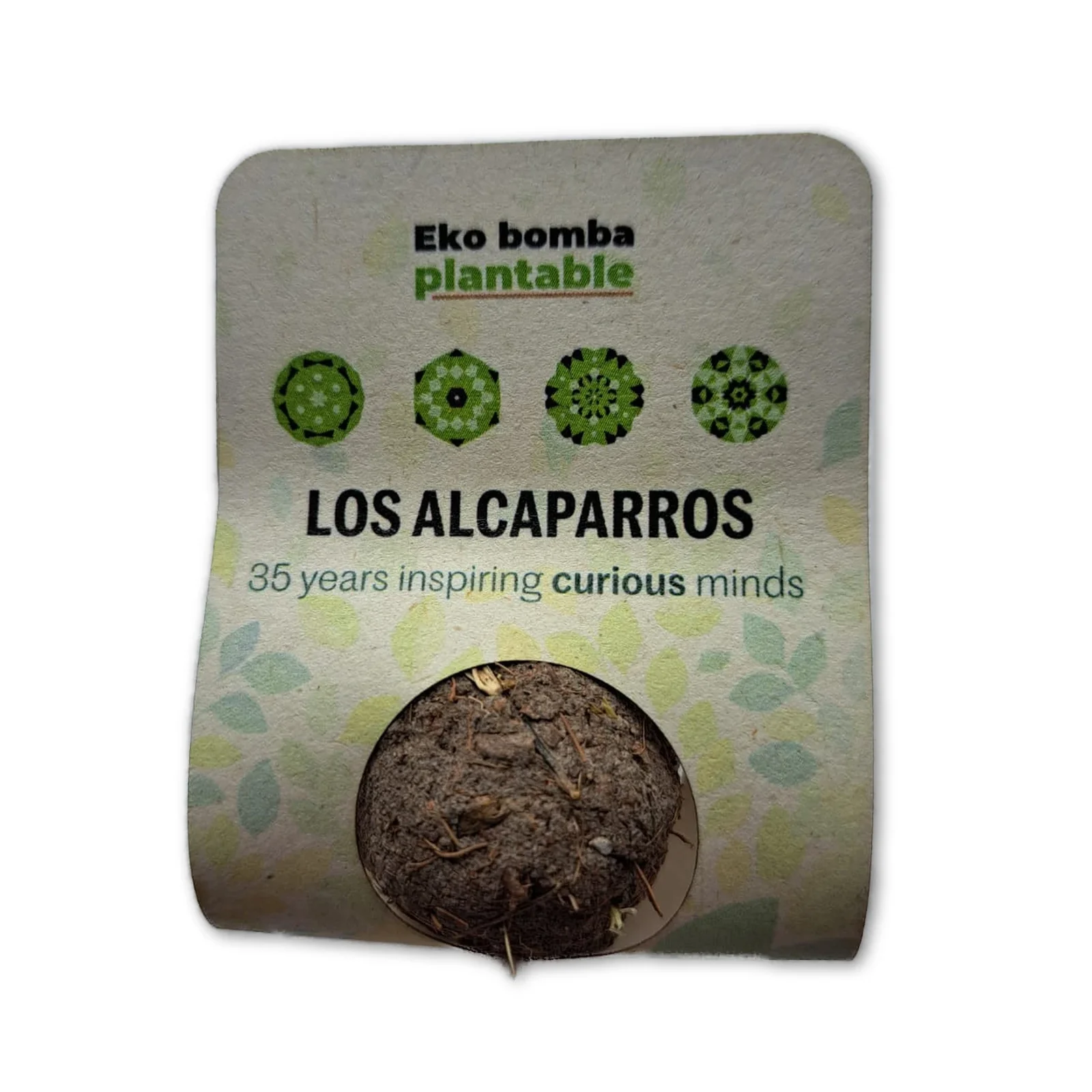 Bomba de semillas personalizada en empaque de cartón con el logo del cliente